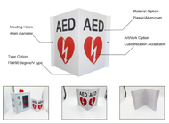 Düz / 90 Derece / V Tipi Defibrilatör İşareti Yazdırılabilir AED Güvenlik İşareti İlk Yardım