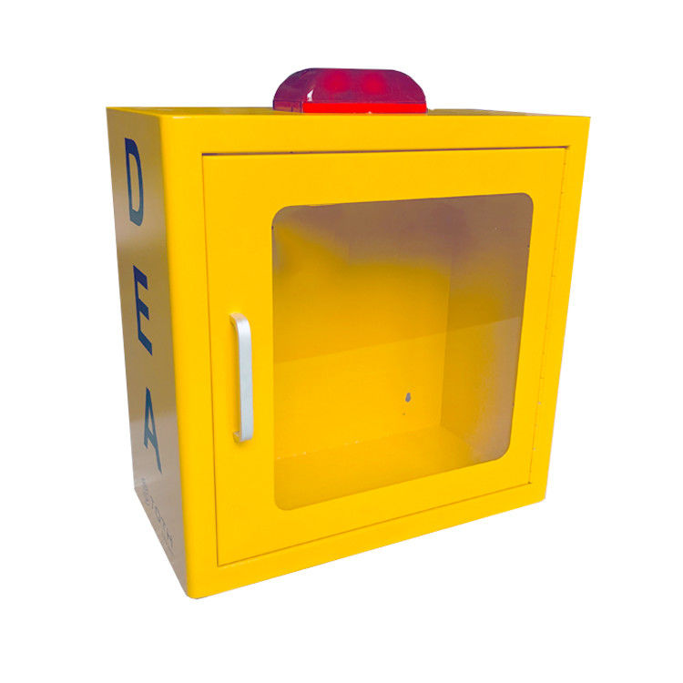 Strobe Işıklı Sarı Renkli Alarmlı AED Defibrilatör Kabinleri