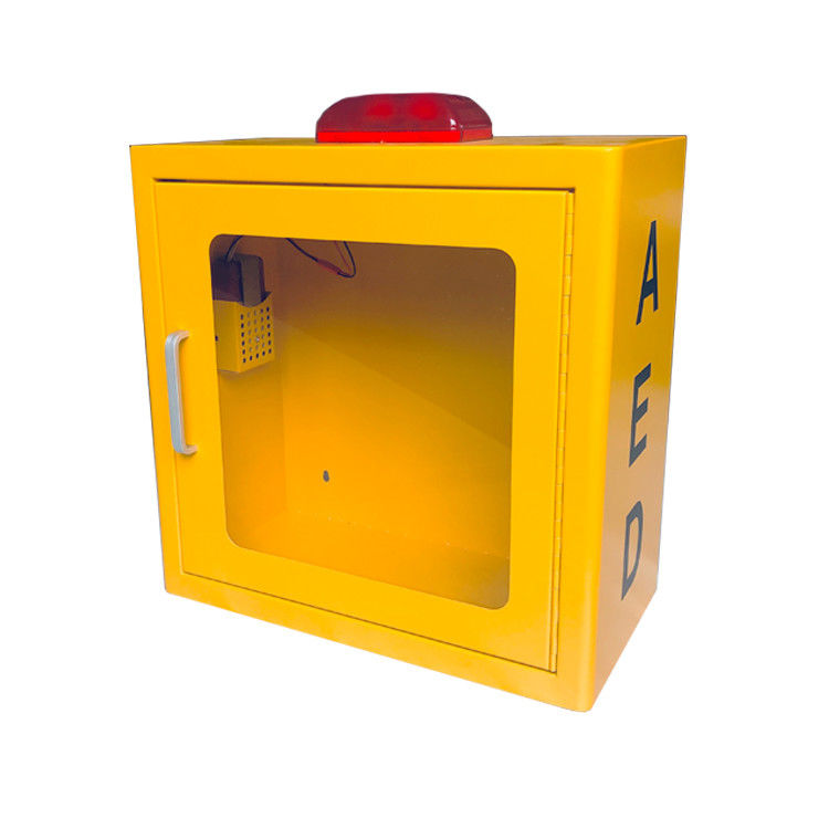 Strobe Işıklı Sarı Renkli Alarmlı AED Defibrilatör Kabinleri